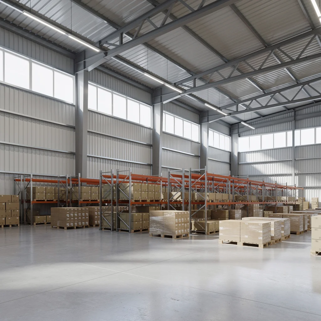 Steel warehouse with sandwich panels in Indonesia
