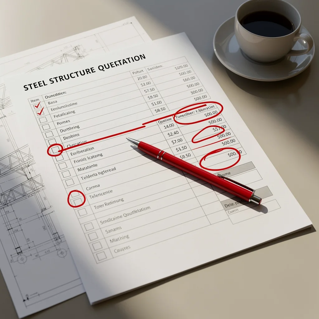 Steel warehouse quotation document review