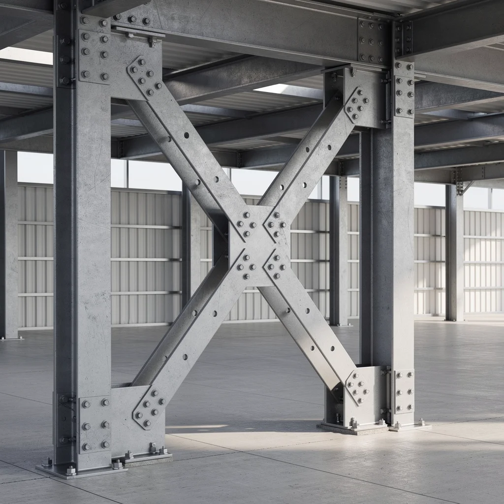 Earthquake-resistant steel building structural diagram