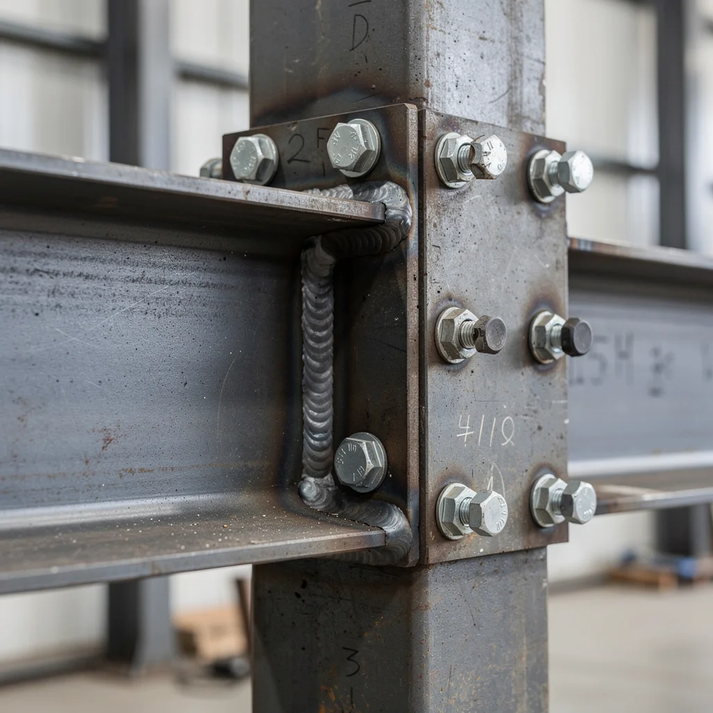 Steel eccentrically braced frame connection detail