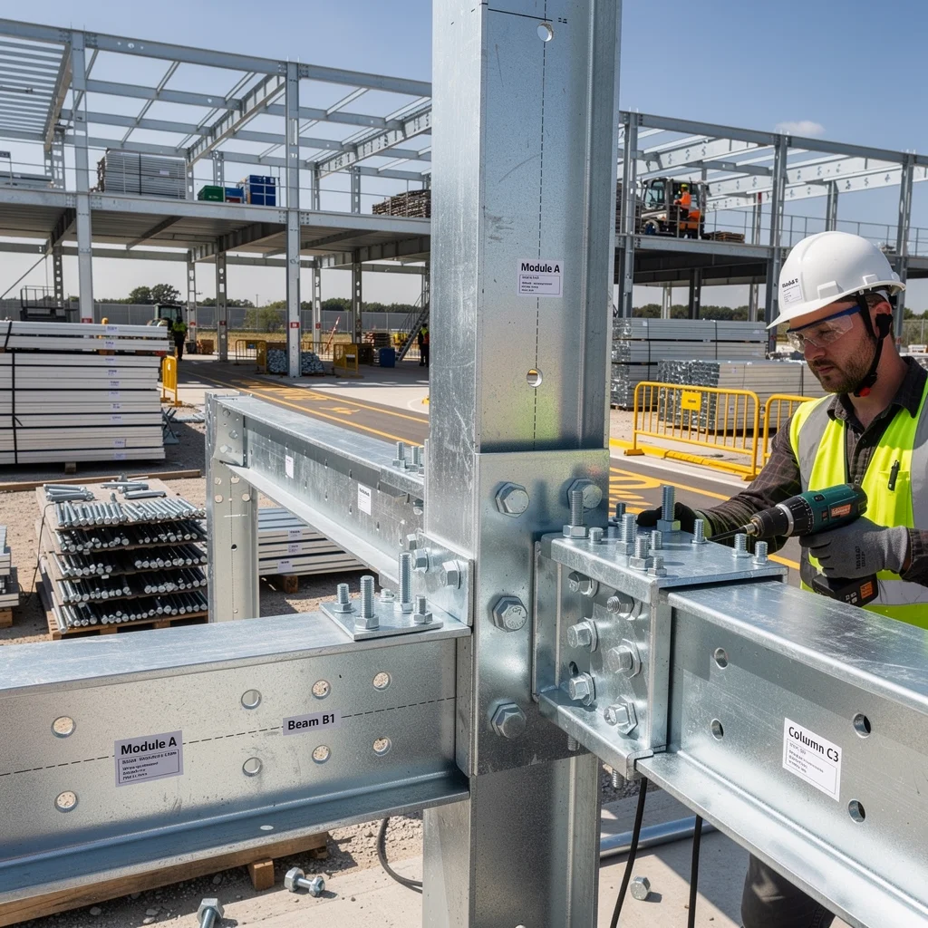 Steel frame designed for deconstruction