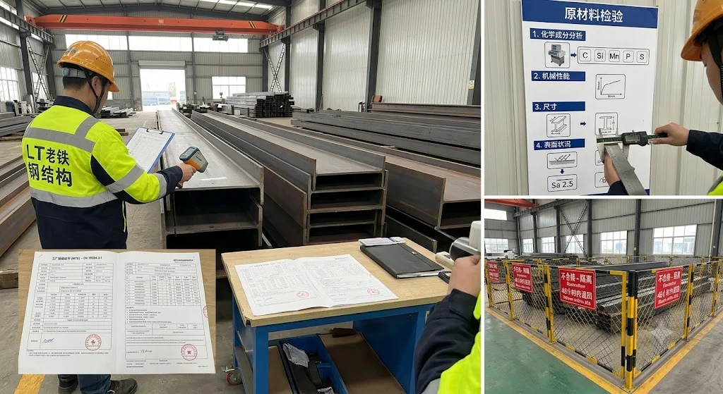 Step 1: Raw Material Inspection & MTC Verification - Laotie Steel manufacturing process